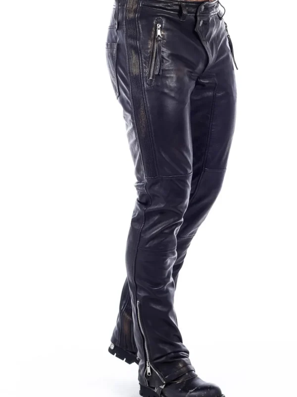 RD Premium Rider Cargo Skindbukse - Sort/Guld^RockDenim Online