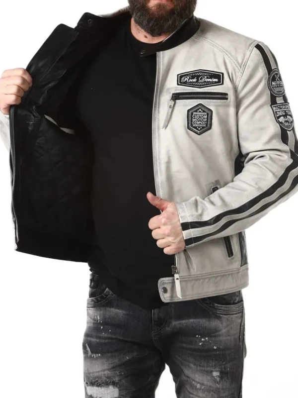 RD Ride To Live Skindjakke - Dirty White^Rockdenim Clearance
