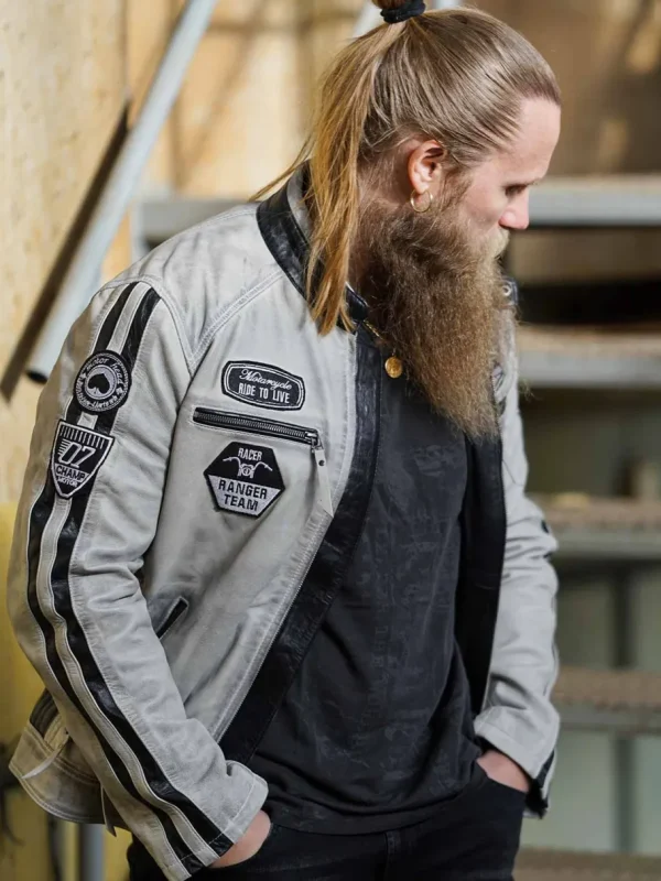 RD Ride To Live Skindjakke - Dirty White^Rockdenim Clearance