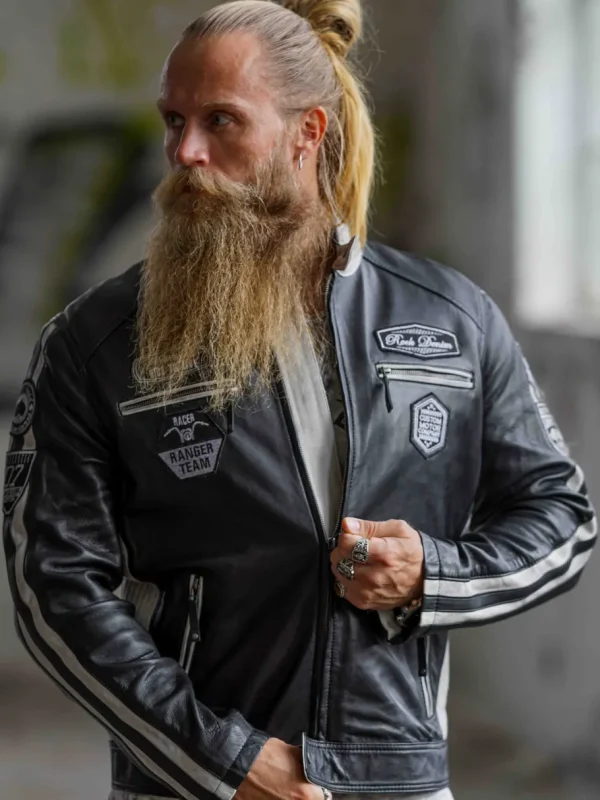 RD Ride To Live Skindjakke - Sort/Hvid^RockDenim Outlet