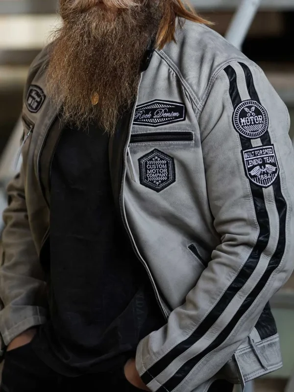 RD Ride To Live Skindjakke - Dirty White^Rockdenim Clearance