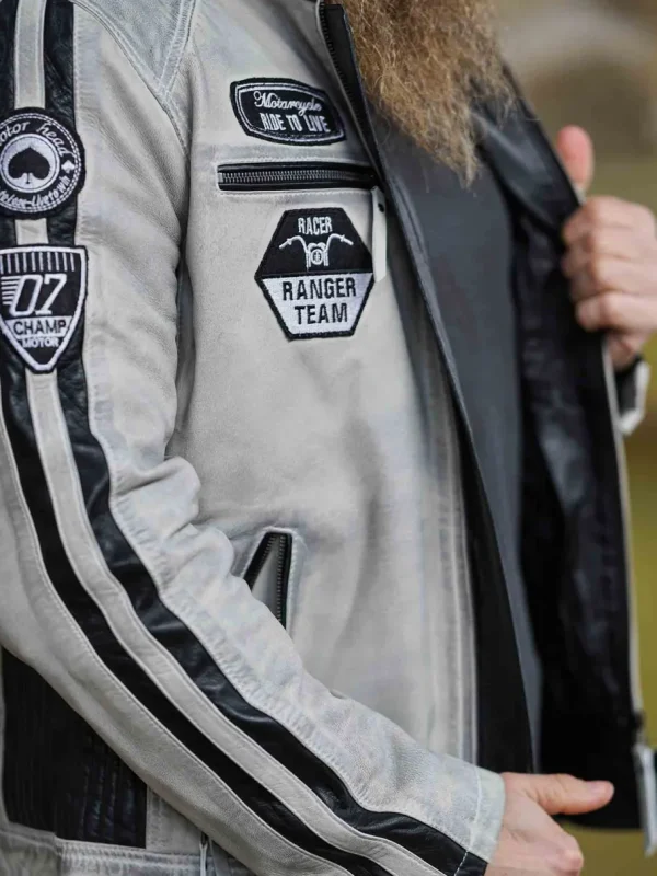 RD Ride To Live Skindjakke - Dirty White^Rockdenim Clearance