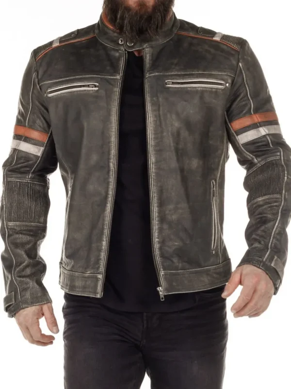 RD Road King Skindjakke - Dirty Grey^RockDenim Best