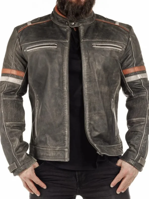 RD Road King Skindjakke - Dirty Grey^RockDenim Best
