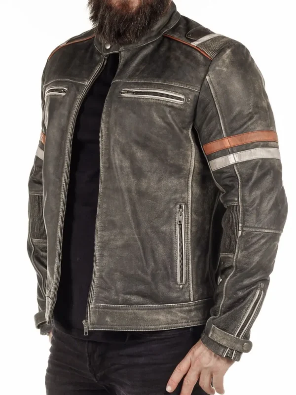 RD Road King Skindjakke - Dirty Grey^RockDenim Best