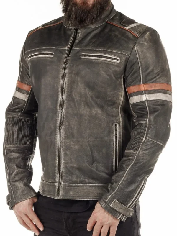 RD Road King Skindjakke - Dirty Grey^RockDenim Best