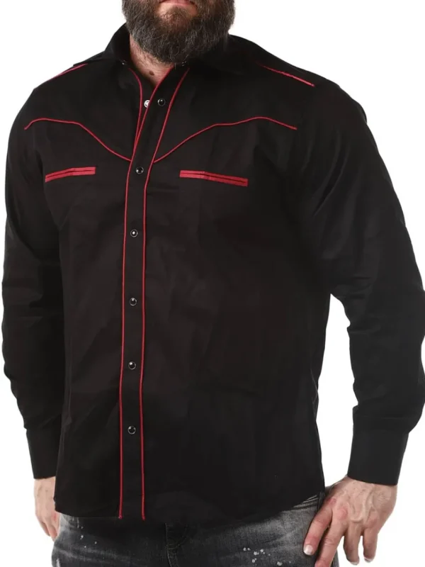 RD Roadster Skjorte - Sort/Vinrød^Rockdenim Discount