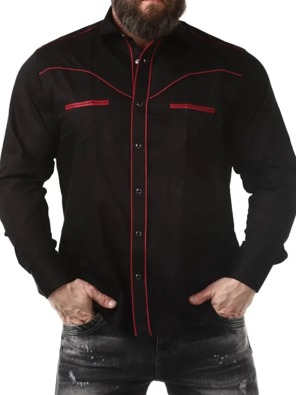 RD Roadster Skjorte - Sort/Vinrød^Rockdenim Discount