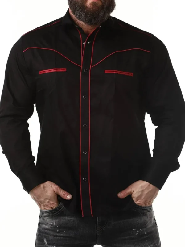 RD Roadster Skjorte - Sort/Vinrød^Rockdenim Discount