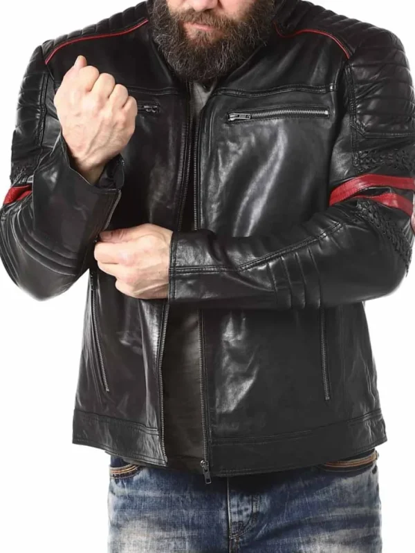 RD Storm Skindjakke - Sort/Rød^Rockdenim Discount