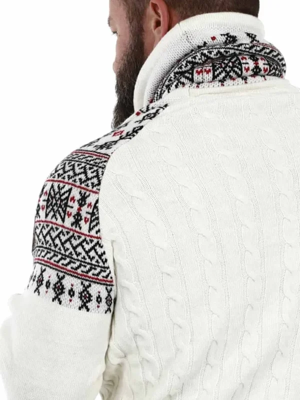 RD Talon Cashmere Stickad Tröja - Vit/Röd^Rockdenim Discount
