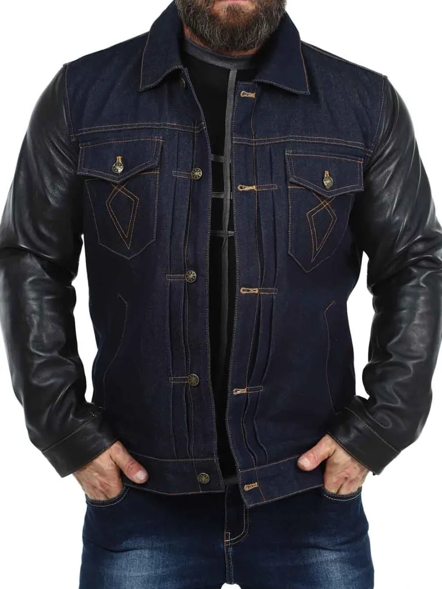rd_throttle_denim_skindja_0.webp RD Throttle Denim Skindjakke - Blå/Sort^Rockdenim Online
