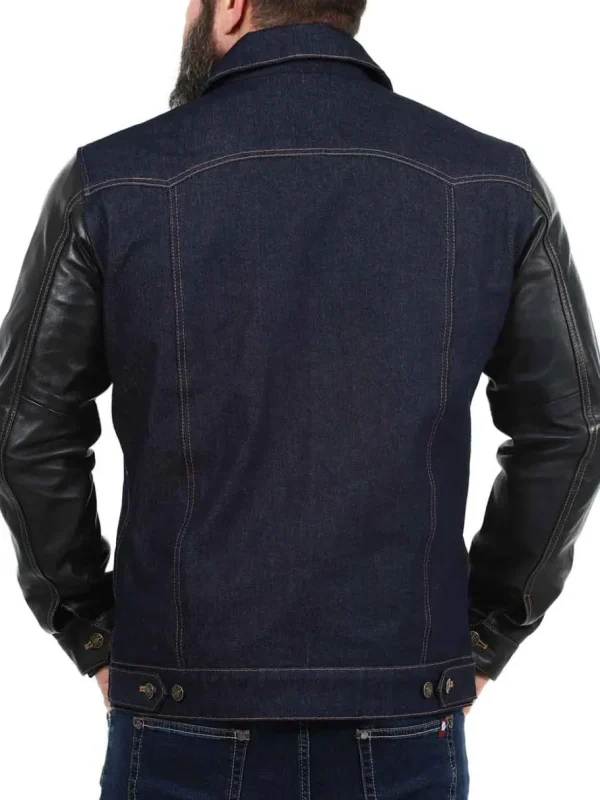 RD Throttle Denim Skindjakke - Blå/Sort^Rockdenim Online