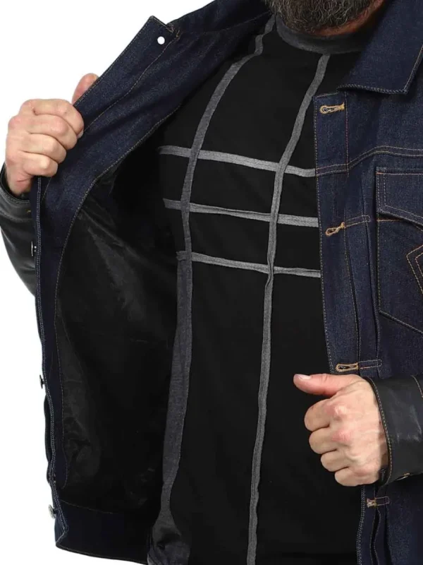 RD Throttle Denim Skindjakke - Blå/Sort^Rockdenim Online