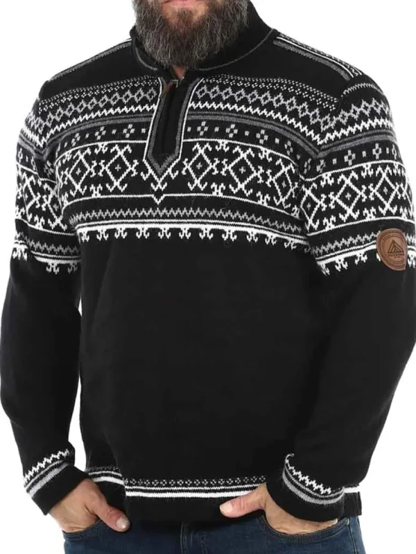 RD Valkyrie Cashmere Strikket Trøje - Sort/Hvid^Rockdenim Best