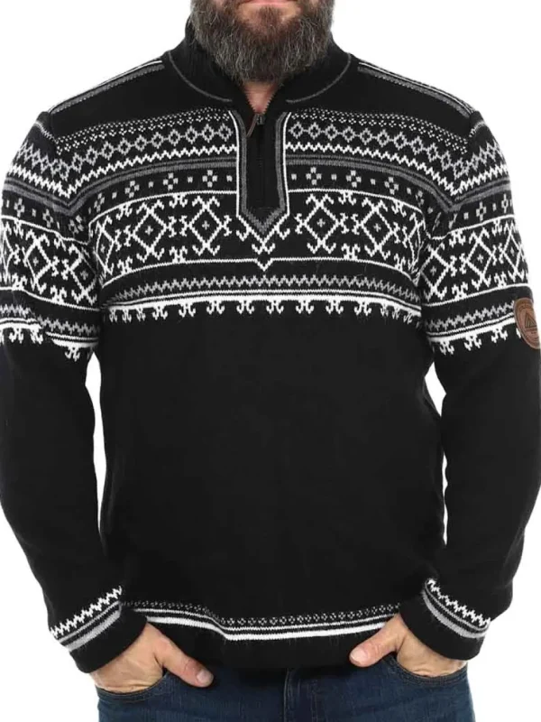 RD Valkyrie Cashmere Strikket Trøje - Sort/Hvid^Rockdenim Best
