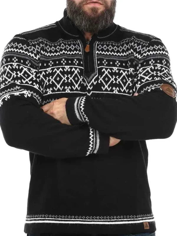 RD Valkyrie Cashmere Strikket Trøje - Sort/Hvid^Rockdenim Best