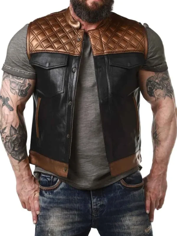 RD Ventura Skindvest - Sort/Guld^Rockdenim Discount