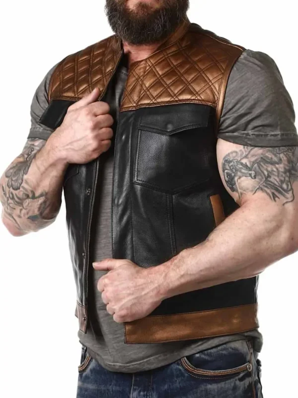 RD Ventura Skindvest - Sort/Guld^Rockdenim Discount