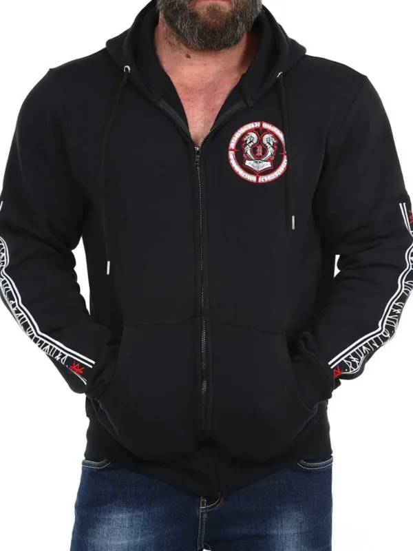 RD Viking Runic Zip Hoodie - Sort^Rockdenim Sale