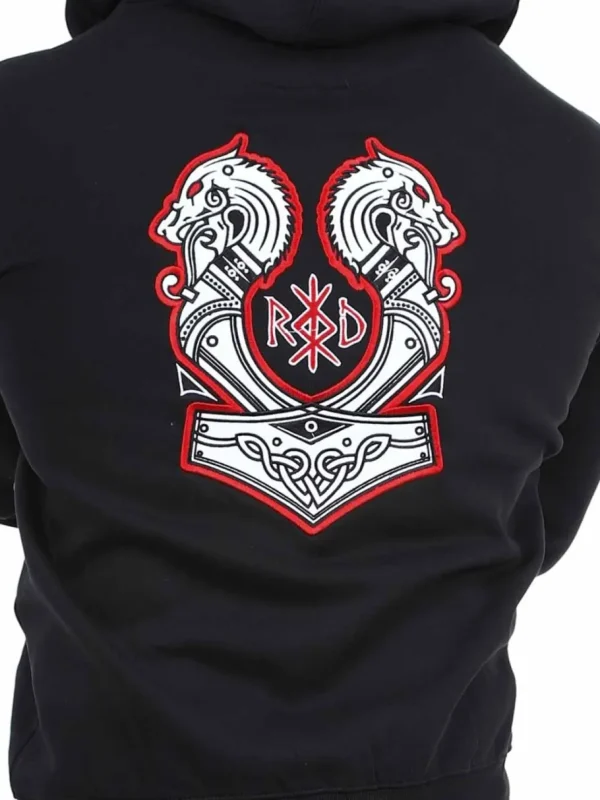 RD Viking Runic Zip Hoodie - Sort^Rockdenim Sale