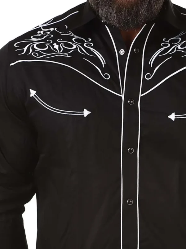RD Western Skjorte - Sort/Hvid^Rockdenim Online
