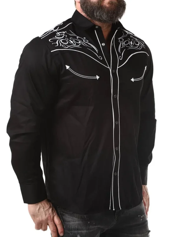 RD Western Skjorte - Sort/Hvid^Rockdenim Online