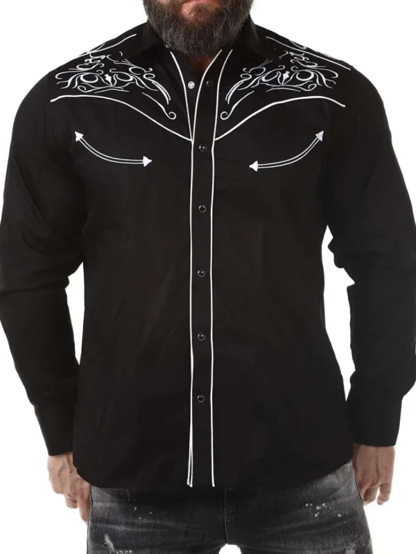 RD Western Skjorte - Sort/Hvid^Rockdenim Online