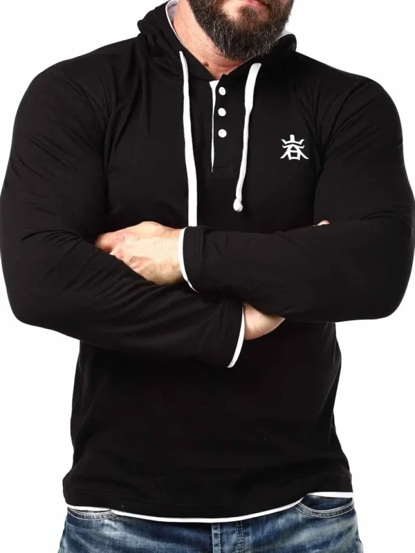 RD Yuto Longsleeve - Sort/Hvid^Rockdenim Sale