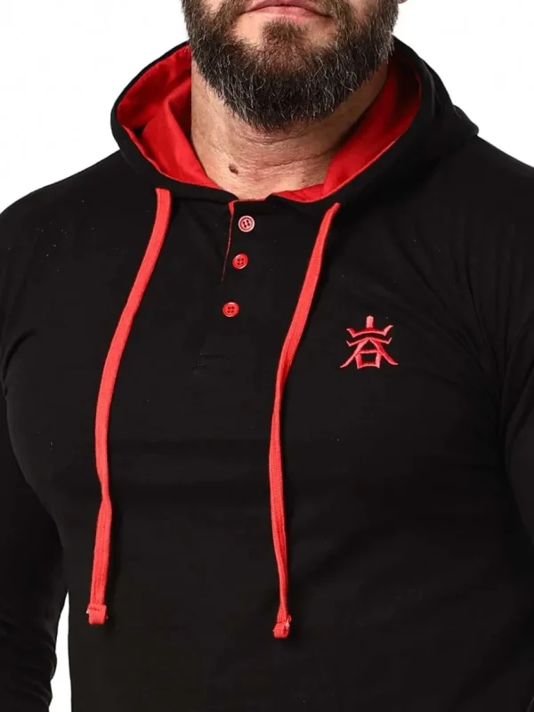 RD Yuto Longsleeve - Sort/Rød^Rockdenim Best