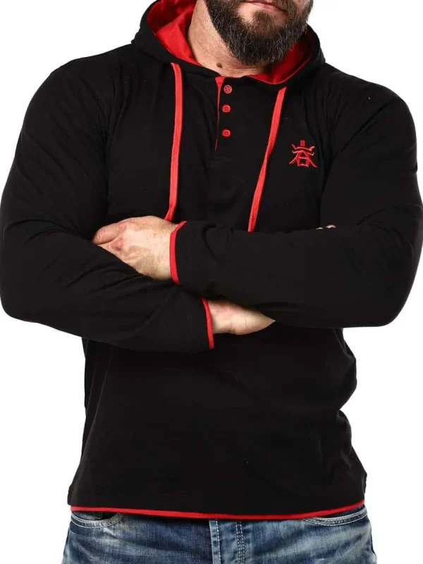 RD Yuto Longsleeve - Sort/Rød^Rockdenim Best