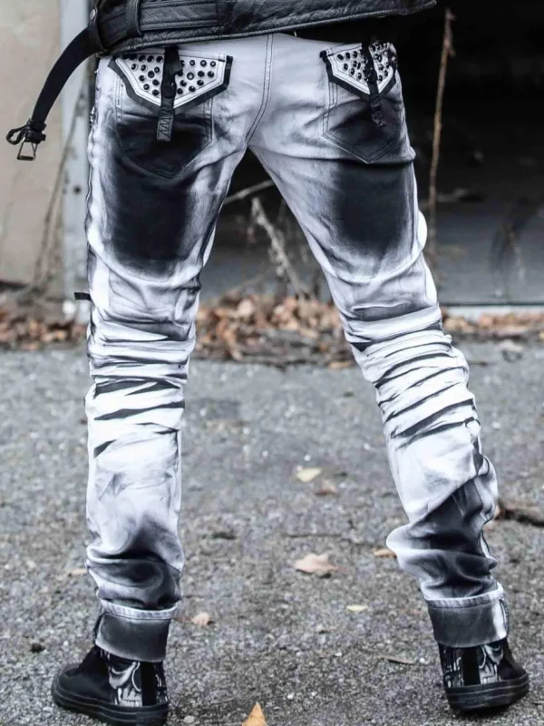 Rebellion Jeans - Hvid/Sort^Kingz Best