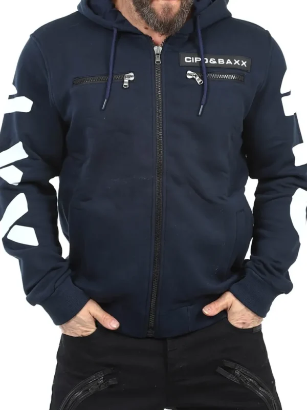 Ridge Hoodie - Mørkeblå^Cipo & Baxx Fashion