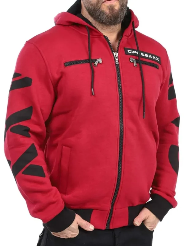Ridge Hoodie - Mørkerød^Cipo & Baxx Fashion