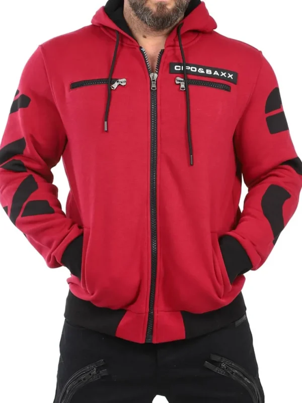 Ridge Hoodie - Mørkerød^Cipo & Baxx Fashion