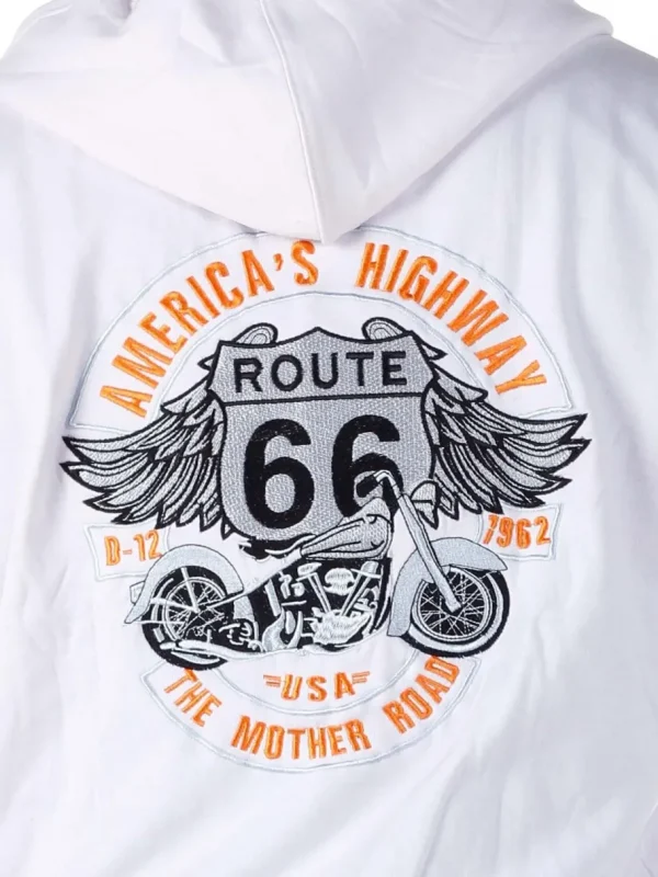 Route 66 Hoodie - Hvid^RockDenim Fashion