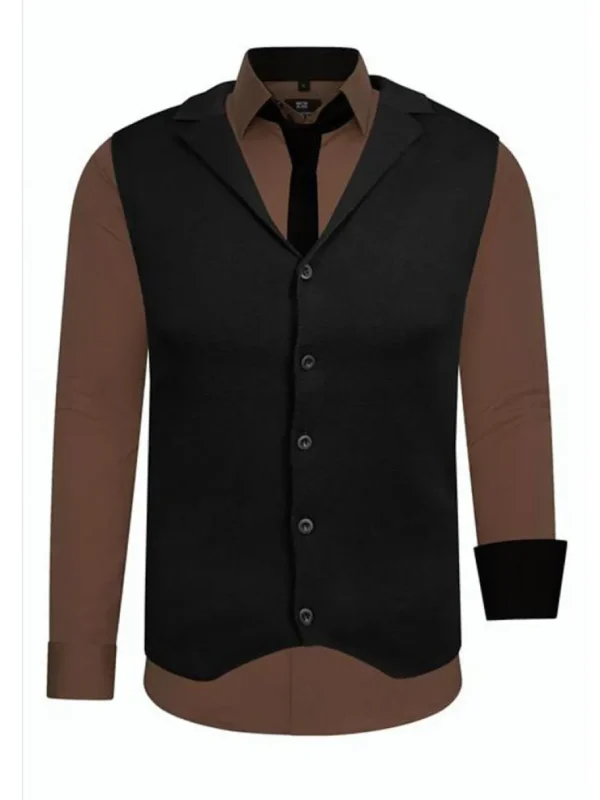 Rusty Sæt - Skjorte/Slips/Vest - Brun/Sort^Rusty Neal Fashion