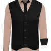 Rusty Sæt - Skjorte/Slips/Vest - Beige/Sort^Rusty Neal Outlet