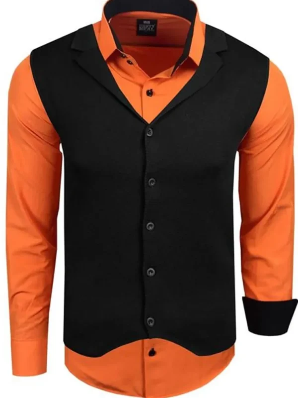 Rusty Sæt - Skjorte/Slips/Vest - Orange/Sort^Rusty Neal Fashion