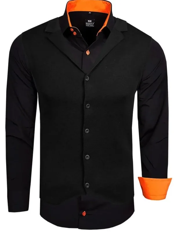 Rusty Sæt - Skjorte/Slips/Vest - Sort/Orange^Rusty Neal Online