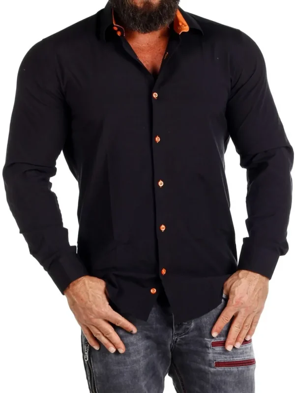 Rusty Sæt - Skjorte/Slips/Vest - Sort/Orange^Rusty Neal Online