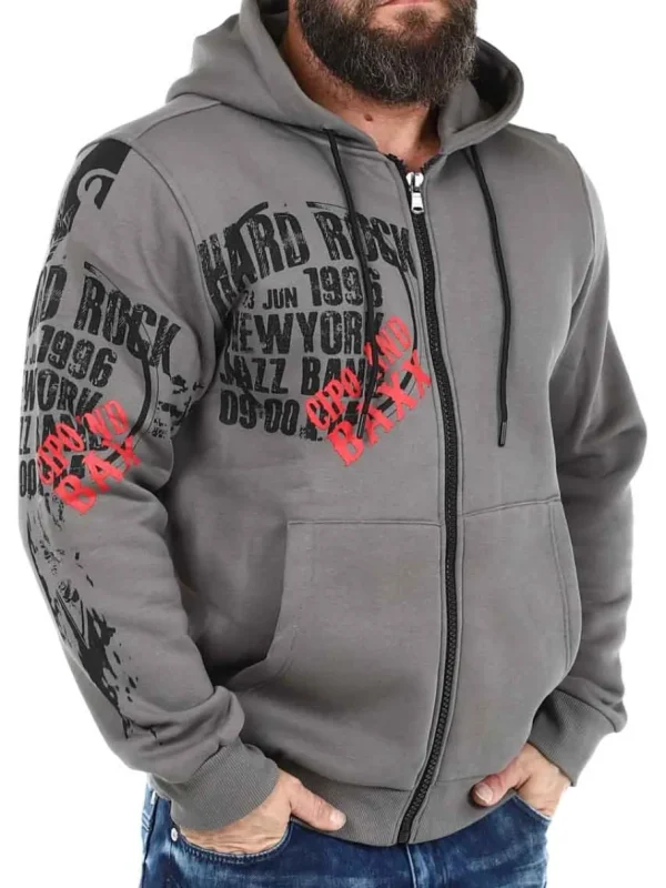 Saros Zip Hoodie - Mørkegrå^Cipo & Baxx Online