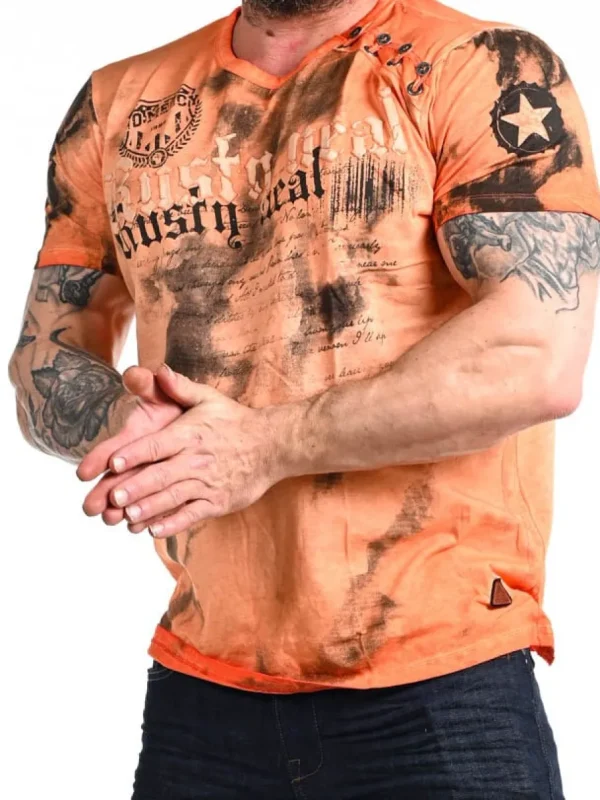 Shield T-shirt - Orange^Rusty Neal Fashion