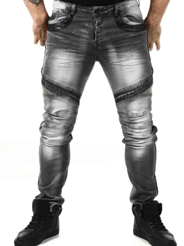 Studded Jeans - Grå^Kingz Sale