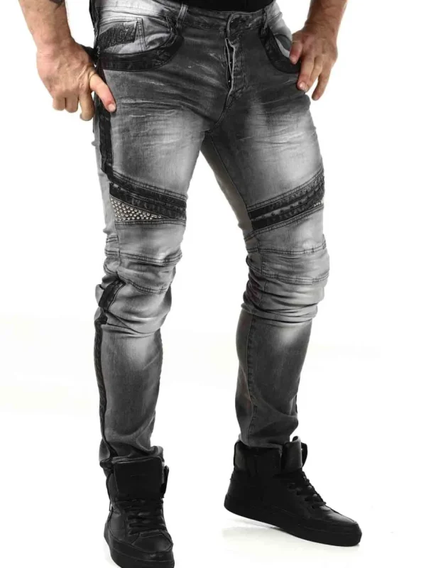 Studded Jeans - Grå^Kingz Sale