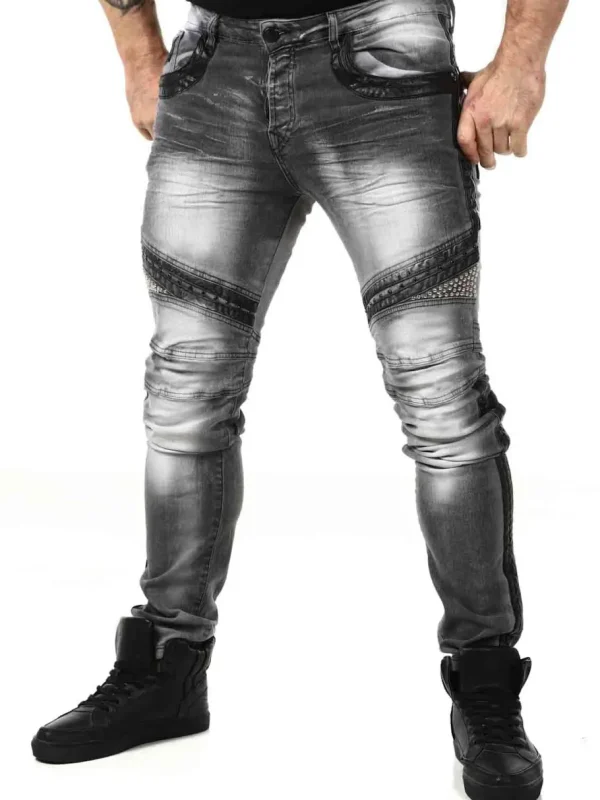 Studded Jeans - Grå^Kingz Sale
