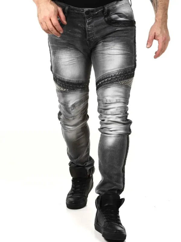 Studded Jeans - Grå^Kingz Sale