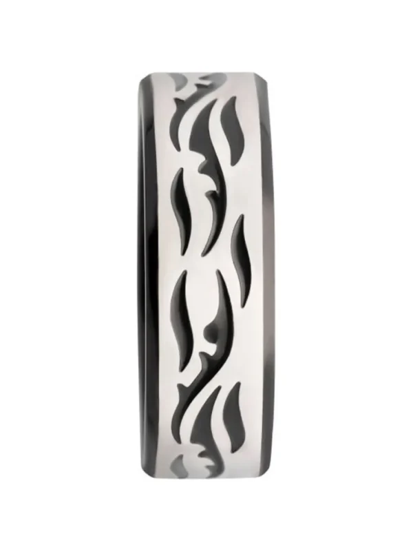Tribal Edge Ring - Sølv/Sort^Inox Clearance
